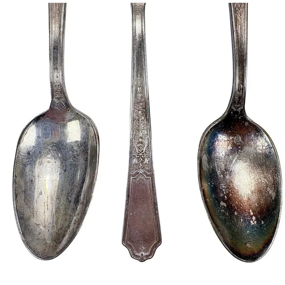1847 Rogers Bros Ancestral Antique Silverplate Teaspoons Set of 5 Craft Upcycle